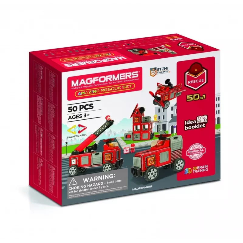 Construction blocks MAGFORMERS Emergency set — magnetic building kit for emergency vehicles and scenes