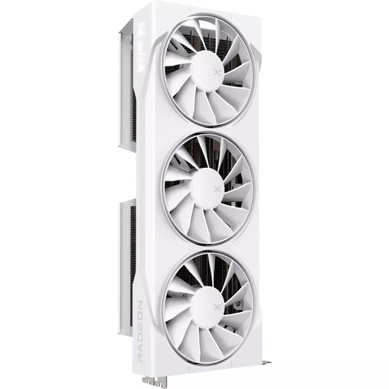 Graphics card XFX Radeon RX 9070 XT — 16 GB GDDR6, 256-bit, PCIe x16, 2400 MHz, 3-fan white, 325×65 mm