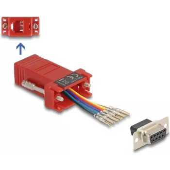 DeLOCK D-Sub 9 pin female to RJ12 female Assembly Kit red