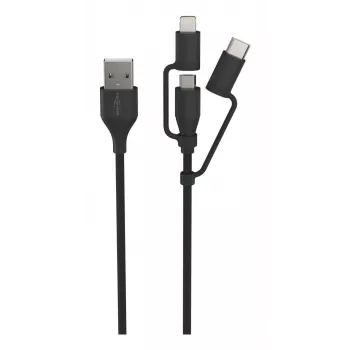 Ansmann Cable USB to 3in1 120cm Black Micro-USB B