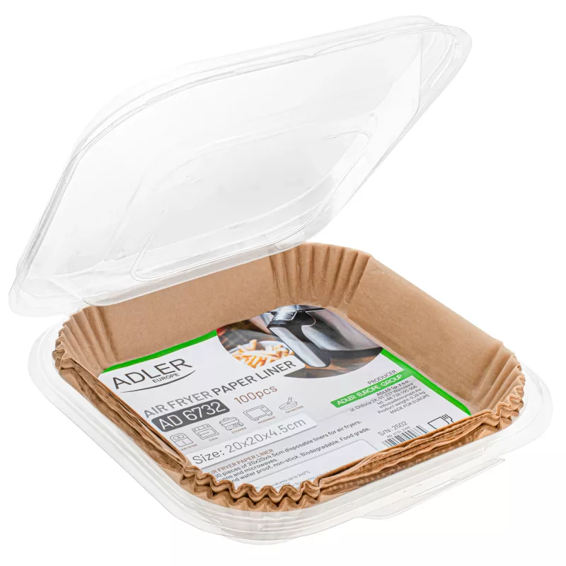 Paper liners Adler AD 6732, 20 cm, 100 pcs — disposable baking and grilling liners