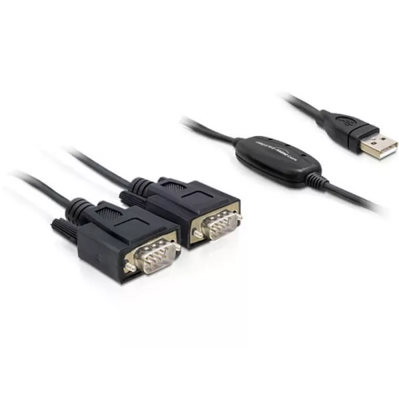 Serial Cable DeLOCK 2x RS232/USB 2.0 Black 61886