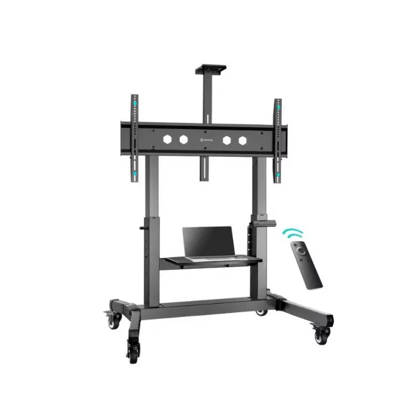 TV stand ONKRON TS1991E-B mobile floor mount for 55–100 inch TVs, black, height 1100–1600 mm, 130 kg, VESA up to 1000×600