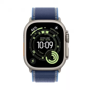 Apple Watch Ultra 3 GPS + Cellular 49mm Natural Titanium Case with Blue/Bright Blue Trail Loop - S/M | Apple