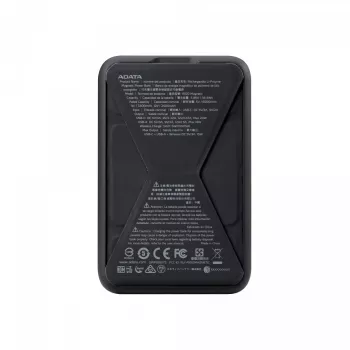 ADATA PR100-12BK power bank Lithium Polymer (LiPo) 10000 mAh Wireless charging Black