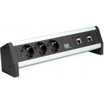 Bachmann DESK 3xCEE7/3 2x CM-CAT6A Module — desk power and network module