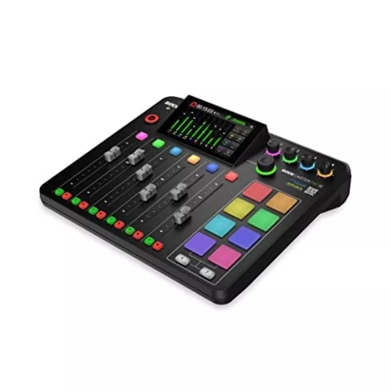 Studio controller RØDE Caster Pro II Black — 4 XLR/TRS combo, 4 headphone outputs, 8 pads, touchscreen, Wi‑Fi, Bluetooth, USB‑C