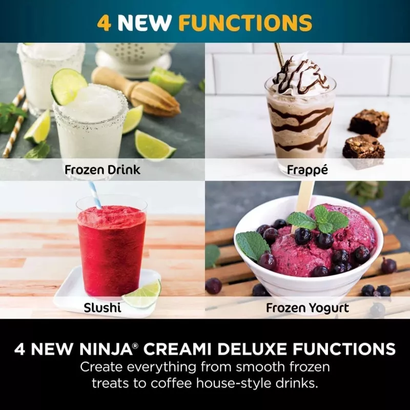 Ninja Creami Deluxe NC502CH, Ice Cream and Ice Maker, Black