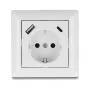 DeLOCK 11499 Socket Outlet Type F with USB A and USB C White