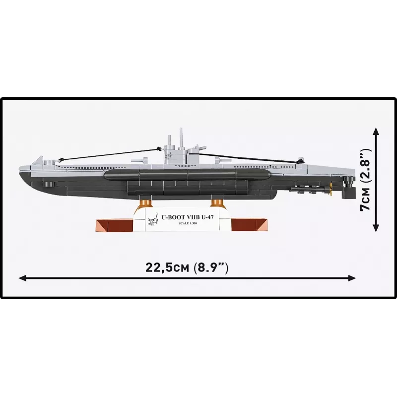 Scale model submarine Cobi U-47 T.VIIB 1:300 kit, brand Cobi, model 4858