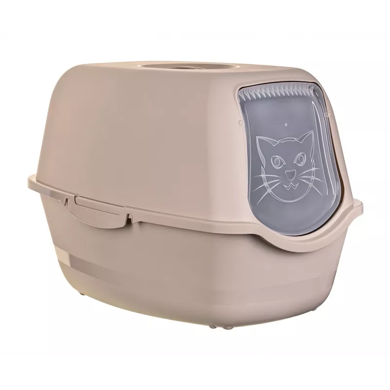 Litter box DIAMENTIQ BAYA, plastic, reversible doors, 55.5×40×38.7 cm, beige