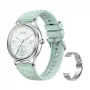 Smart watch Colmi L28 — Silver‑Green case with silver steel strap