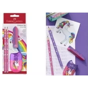 Writing set Faber-Castell Unicorn Pink — model 111518, assorted pencils and accessories