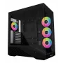 PC Case Lian Li Vector V100 Midi Tower — Black with Transparent Panel, supports 3×120mm side + 1×120mm rear fans, 3.5 inch HDD, 2.5 inch SSD, 235.5×446×484.6 mm
