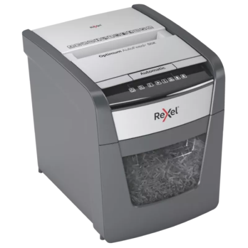 Rexel Optimum AutoFeed+ 50X Automatic Cross Cut Paper Shredder P4