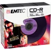 EMTEC Vinyl Look - 10 x CD-R - 700 MB (80 Min) 52x - Blue, Yellow, lilac, Green, pink - Slim Jewel Case