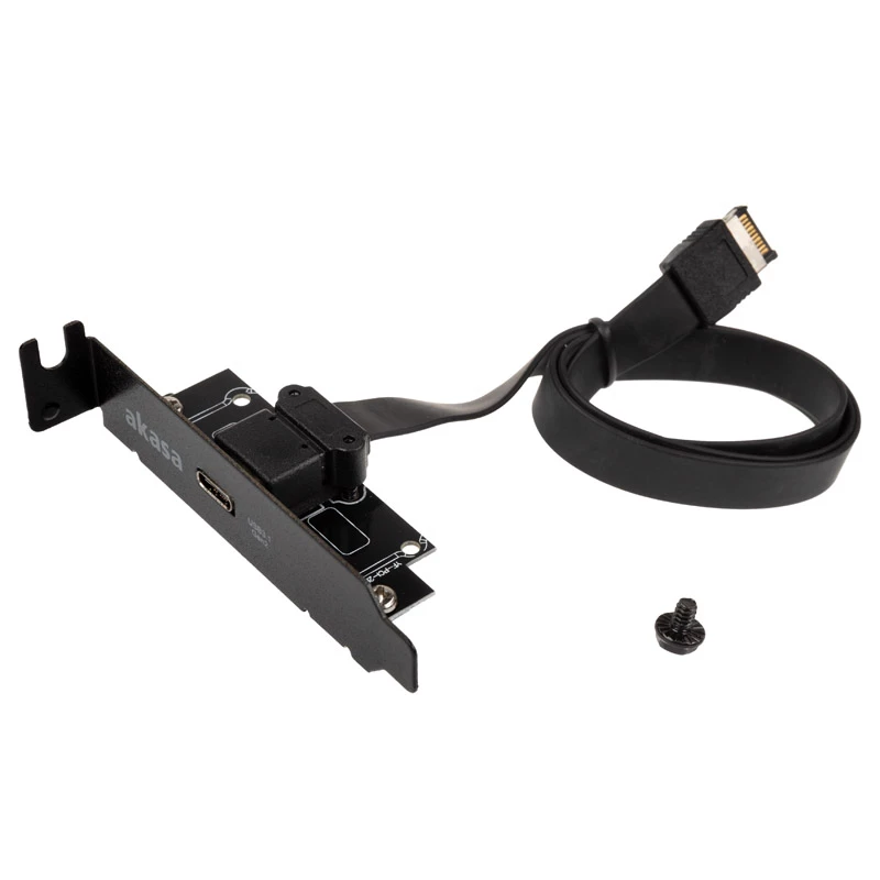 Akasa Low Profile PCI Bracket Adapter USB 3.1 Type C - black - Adapter - Digital/Data