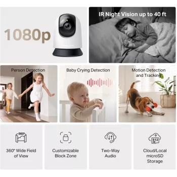 TP-LINK Mercusys MC200 Pan/Tilt Home Security Wi-Fi Camera