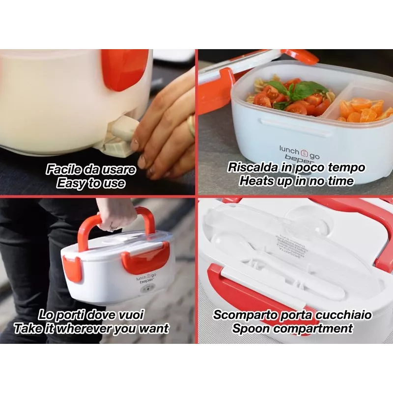 Electric lunch box Beper 90.920R - 1 L food warmer