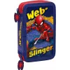 Pencil case Kids Euroswan 2-zipper with accessories Spiderman red-blue