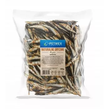 Canned Dog Food PETMEX Szprotki 500 g – wet dog food, fish-based meal, 500g can