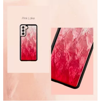 Phone case iKins for Samsung Galaxy S21+ — pink lake with black accents