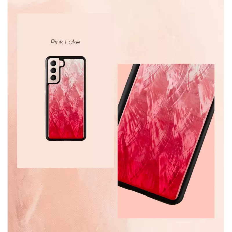 Phone case iKins for Samsung Galaxy S21+ — pink lake with black accents