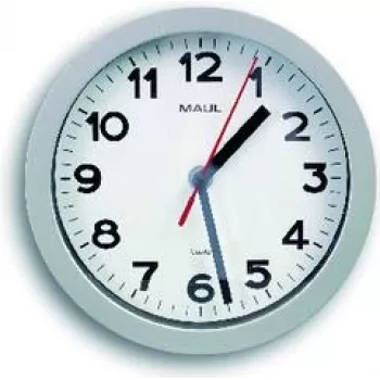 MAUL Wanduhr MAULstep White Silver Plastic, Ø 20,0 cm (9052995)