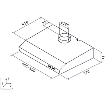 Extractor hood Respekta DH 640 IXL, metal filter, noise level 65 dB
