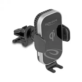 Active car holder DELOCK 66939 for mobile phones — suction cup mount, Black/Grey, wireless charging compatible