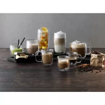 Glass Coffee Cups ZWILLING 39500-112-0 double-wall 335 ml, set of 2, oval, heat-resistant, with handles