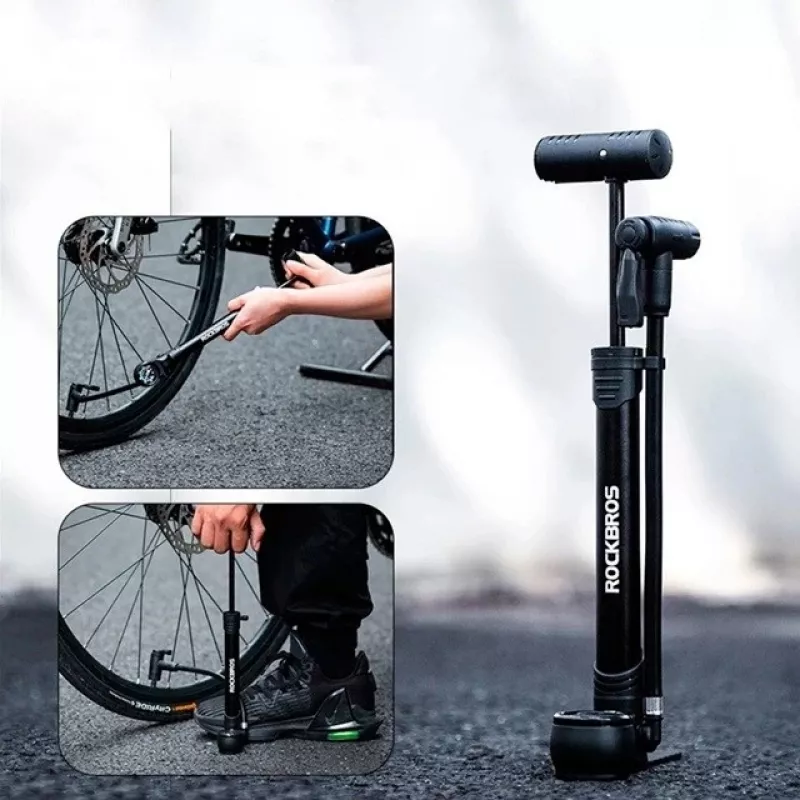 Rockbros 42310006001 Bicycle hand pump with pressure gauge Black