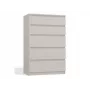TOP E SHOP MALWA M5 Chest of Drawers, 5 Drawers, Cashmere, 700×1095×400 mm, Particle Board