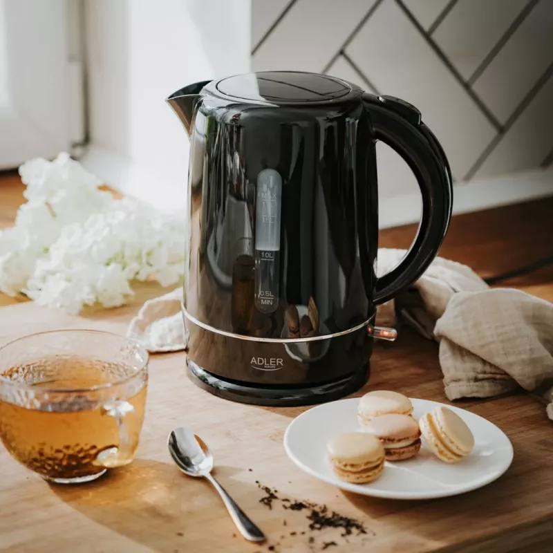 Adler 1385B Black White Electric Kettle