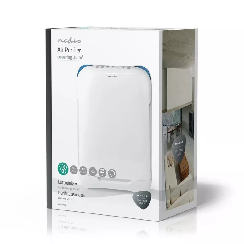 Nedis AIPU200CWT air purifier 25 m² 54 dB 50 W White
