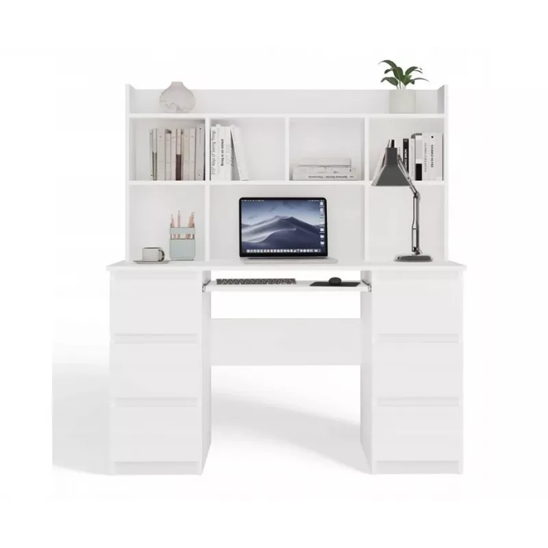 KUBA Desk Set + Extension Piece, White