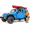 Toy model vehicle BRUDER Jeep Wrangler Rubicon Unlimited with kayak and figure BR-02529