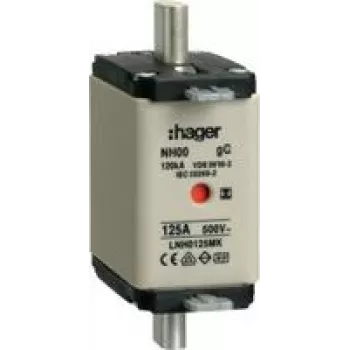 HAGER LNH0125MK fuse NH00 125A 500V gG MKen. S-frei (LNH0125MK)