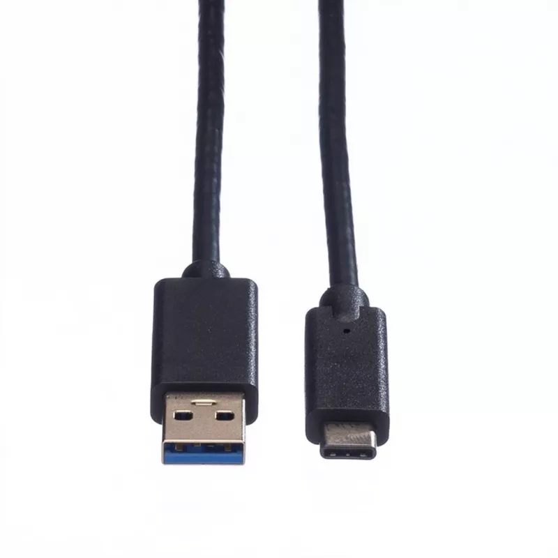 ROLINE - USB Cable - USB Type C (M) - 9-pin USB Type A (M) - 1 m (USB 3.1) - Moulded - Black (11.02.9011)