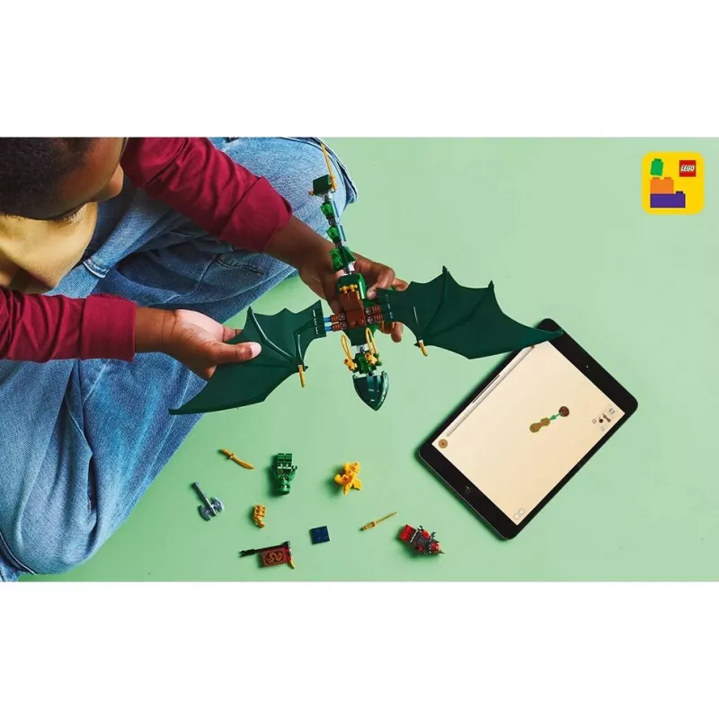 Construction toy set LEGO NINJAGO 71829 Lloyd's Green Forest Dragon, 128 pieces, 2 minifigures, for ages 6+