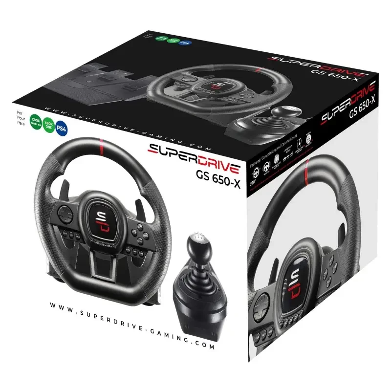 Steering wheel + Pedals + Joystick Subsonic SA5658 Black USB for PlayStation 4 Xbox One