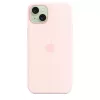 Silicone case with MagSafe for iPhone 15 Plus - light pink