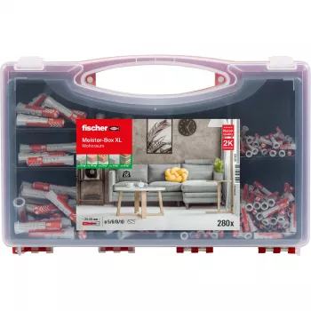 Meister-Box XL living area (Light Grey/Red, 280-piece)