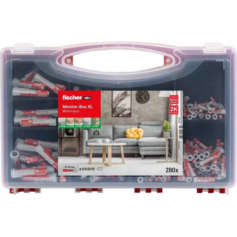 Meister-Box XL living area (Light Grey/Red, 280-piece)