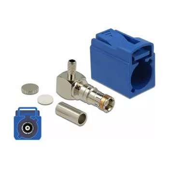 Coaxial connector DELOCK 89715 — FAKRA C male, 90° right-angle, 13.8×21.5×9.5 mm