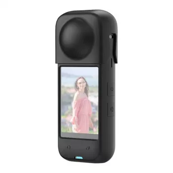 Silicone protective case Puluz for Insta360 X4 — black, durable design