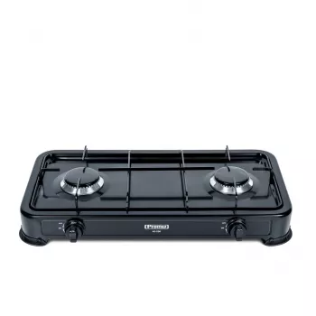 Tabletop gas hob PROMIS KG200C — 2-zone black gas cooker (outdoor use, no reducer)