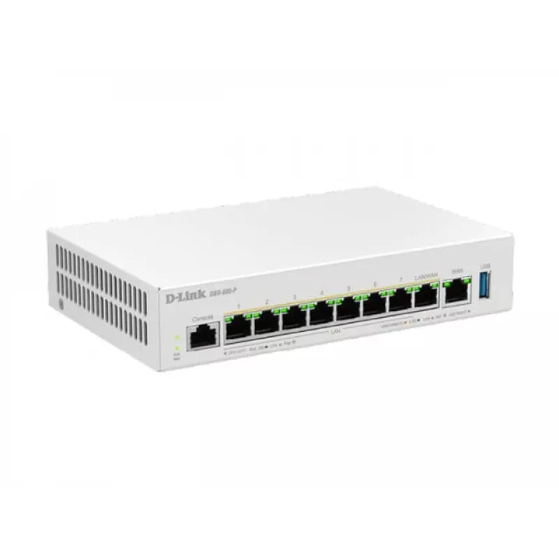 D-Link DBR-600-P/B Business PoE Router, Ethernet WAN, 2.5 Gigabit Ethernet, White