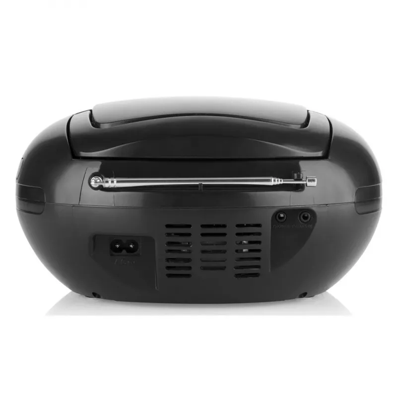 Portable CD player JVC RD‑E221B — black, CD/MP3, cassette deck, USB playback, FM radio, AUX, battery/AC power