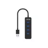 UNITEK uHUB Q4 USB 3.2 Gen 1 (3.1 Gen 1) Type-A 5000 Mbit/s Black